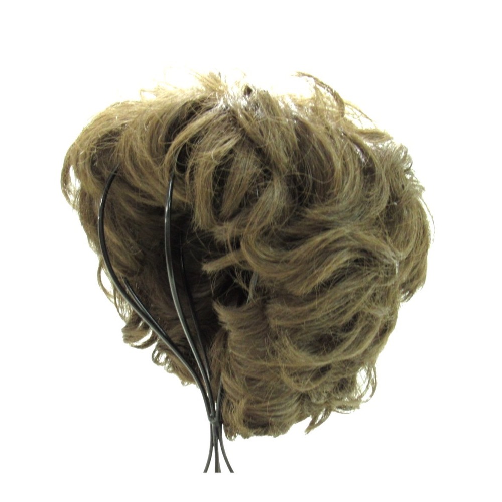 LONDON GIRL By SHAKE-N-GO Fit Cap SHORT CURLY Medium Brown SYNTHETIC HAIR WIG L